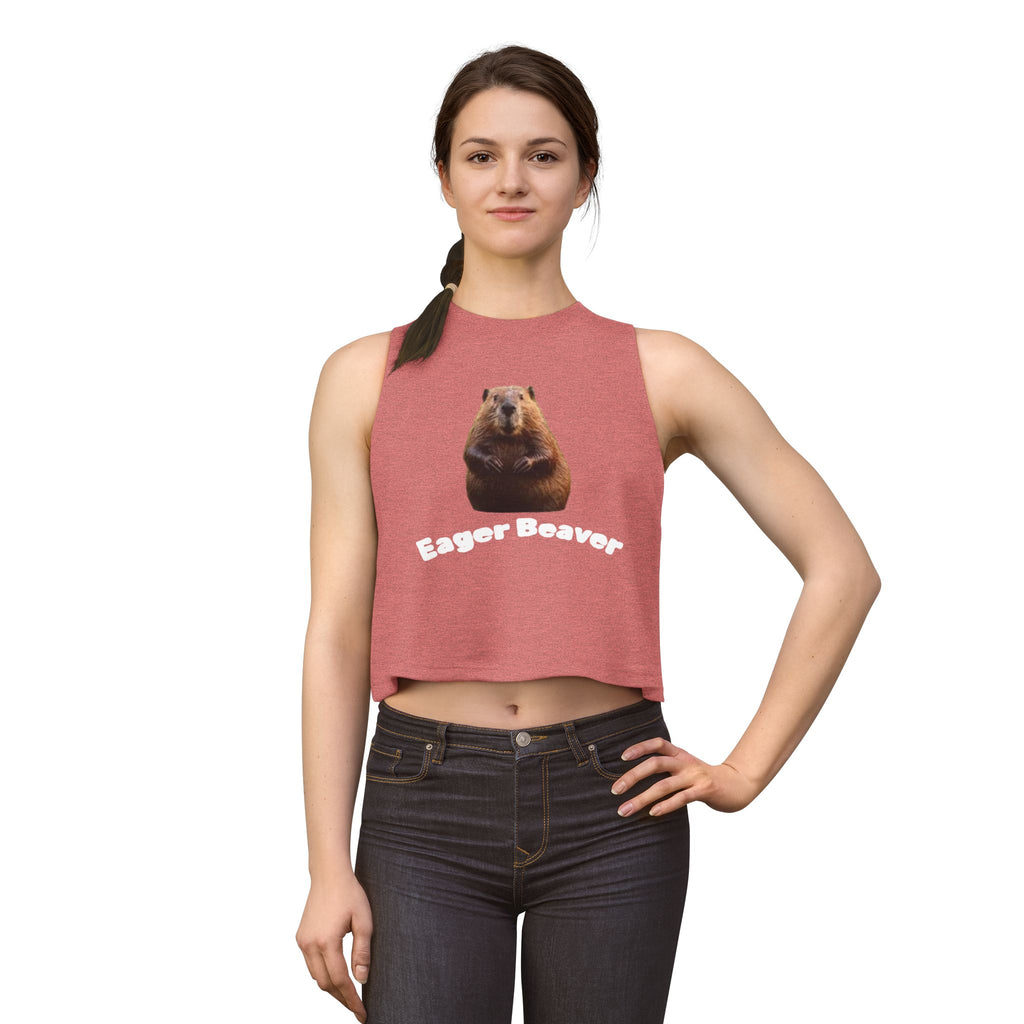 Beaver Graphic Crop Top — Cute Wildlife Photo Tank for Women