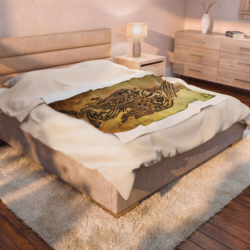 Angel Icon Velveteen Plush Blanket — Byzantine Seraphim Throw