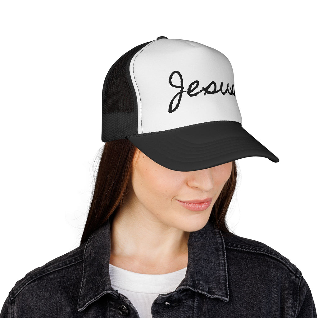Jesus Script Trucker Cap | Christian Faith Mesh Hat