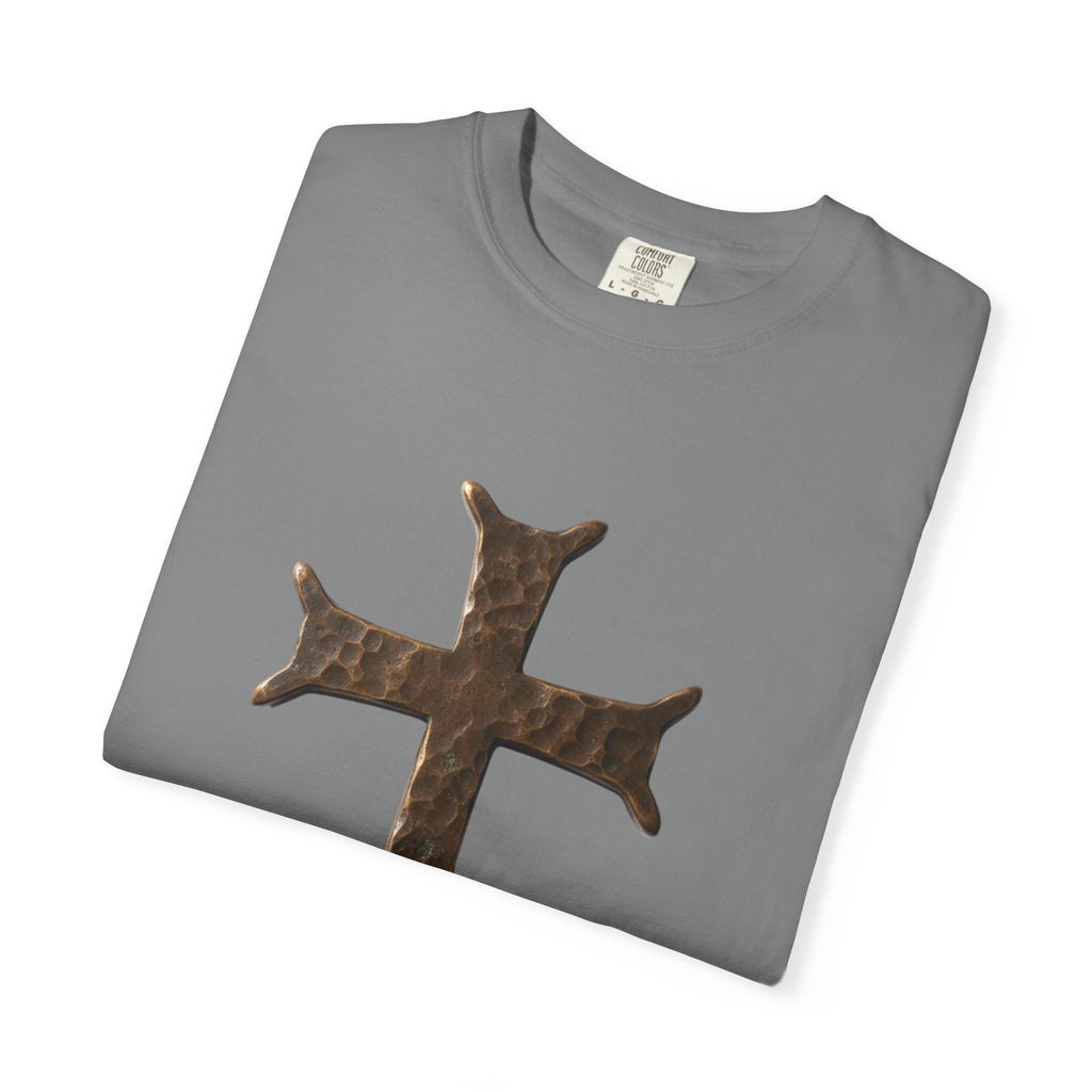 Distressed Iron Cross T-Shirt | Vintage Metal Cross Tee