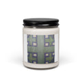 Geometric Green Plaid Candle, Soy Jar 9oz | Abstract Pattern Home Decor