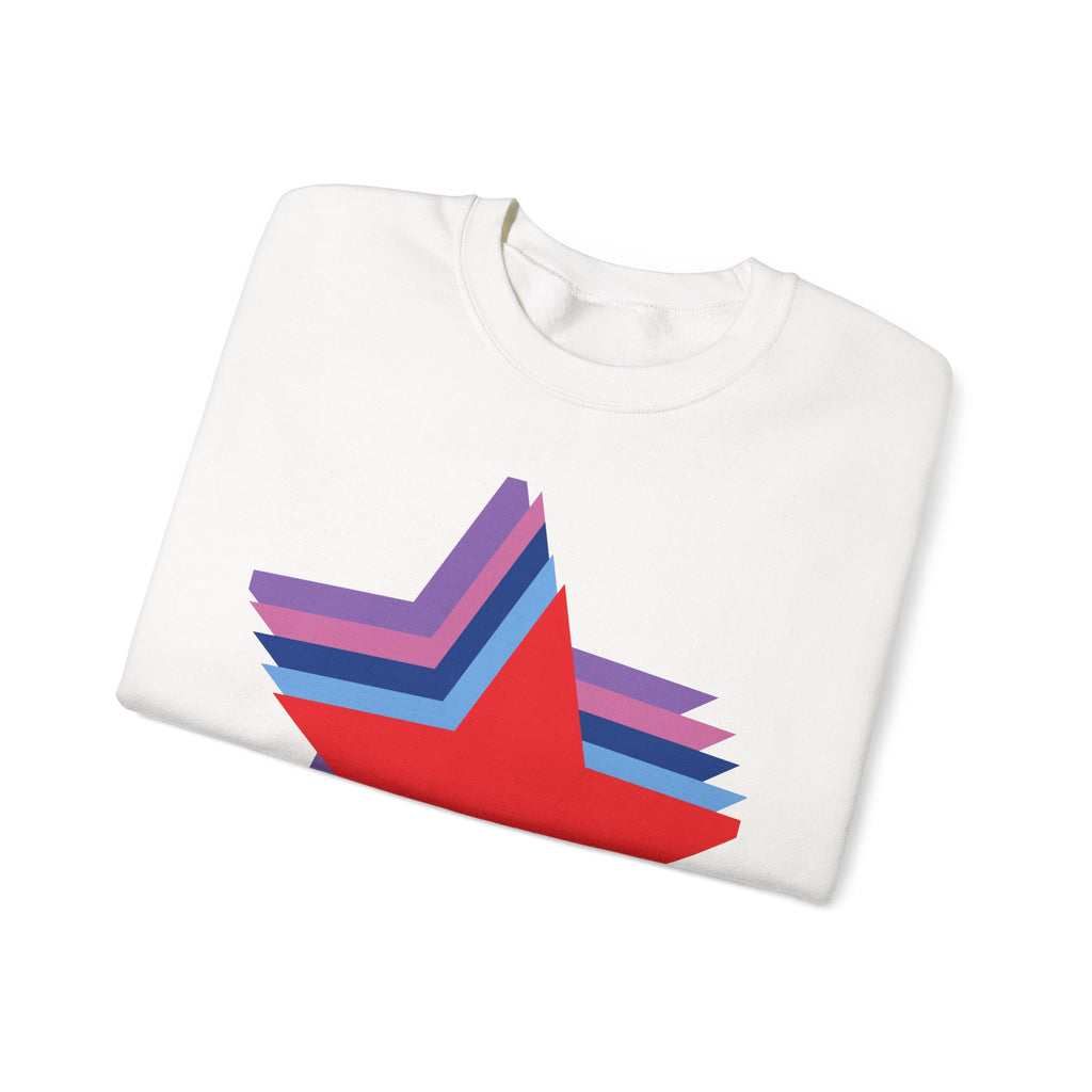 LGBTQ Retro Rainbow Star Crewneck Sweatshirt