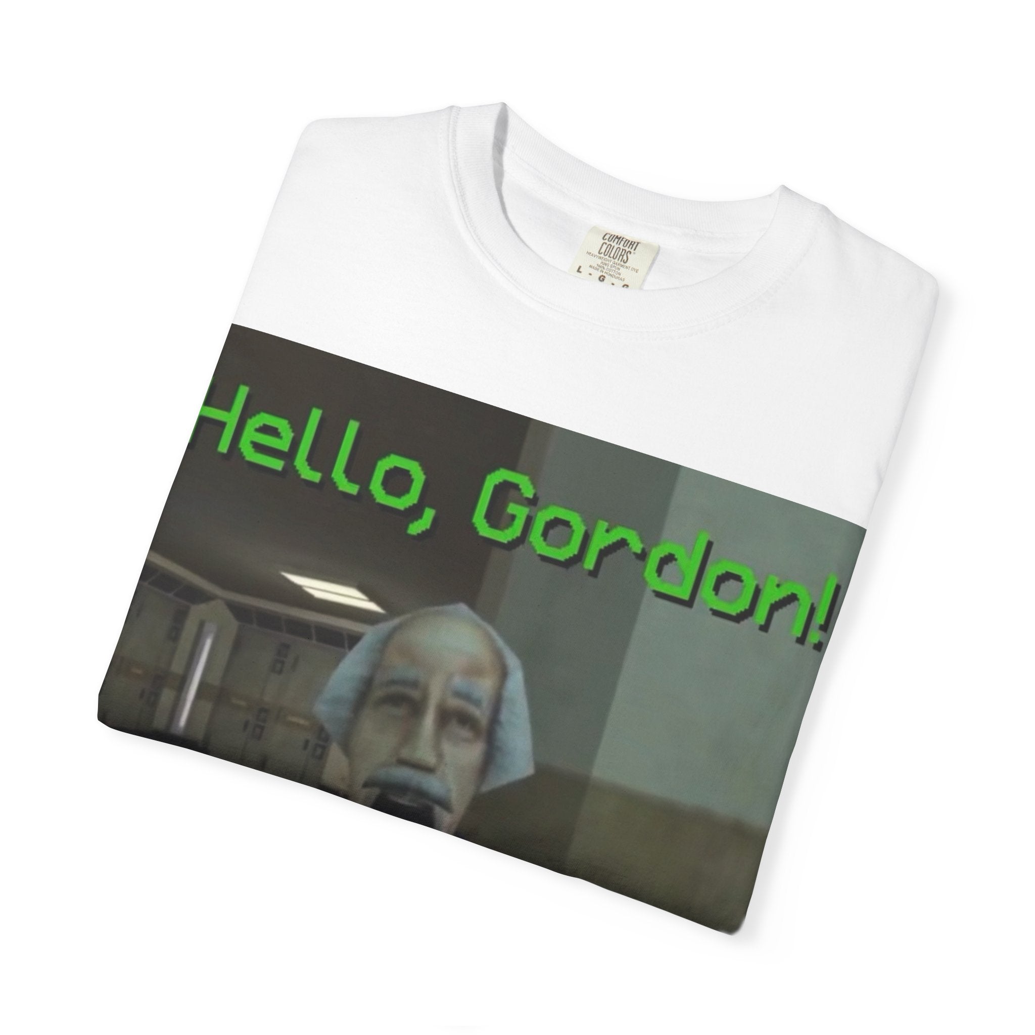 Hello, Gordon! Retro Game Scientist T-shirt | Video Game Meme Tee