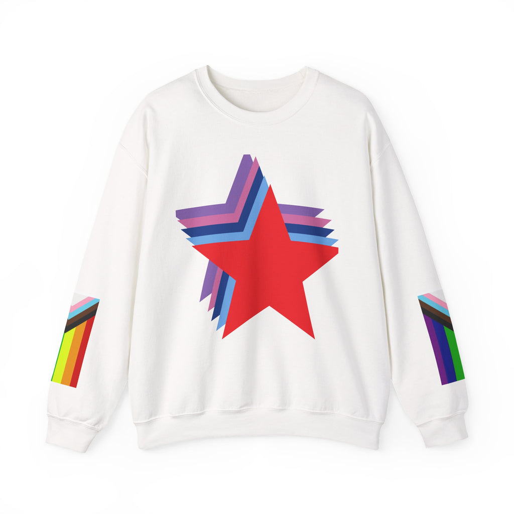 LGBTQ Retro Rainbow Star Crewneck Sweatshirt