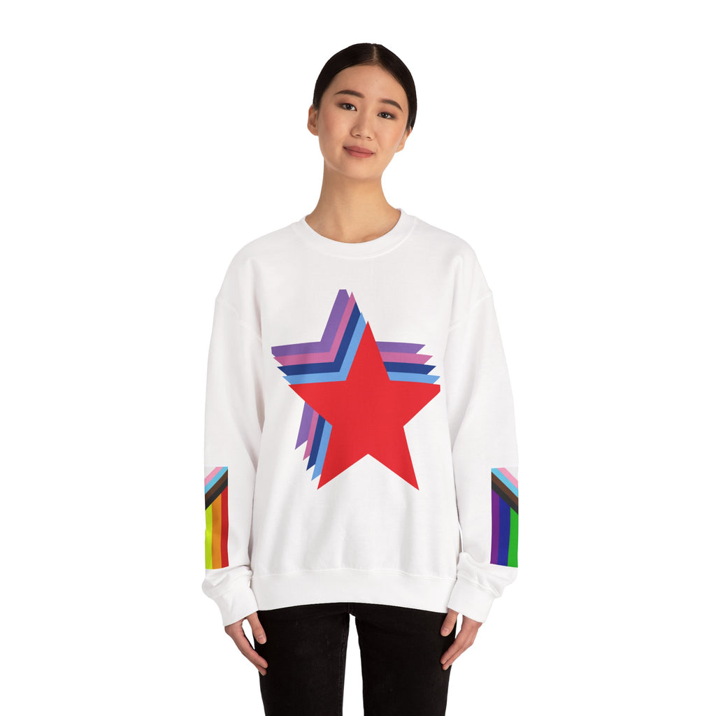 LGBTQ Retro Rainbow Star Crewneck Sweatshirt