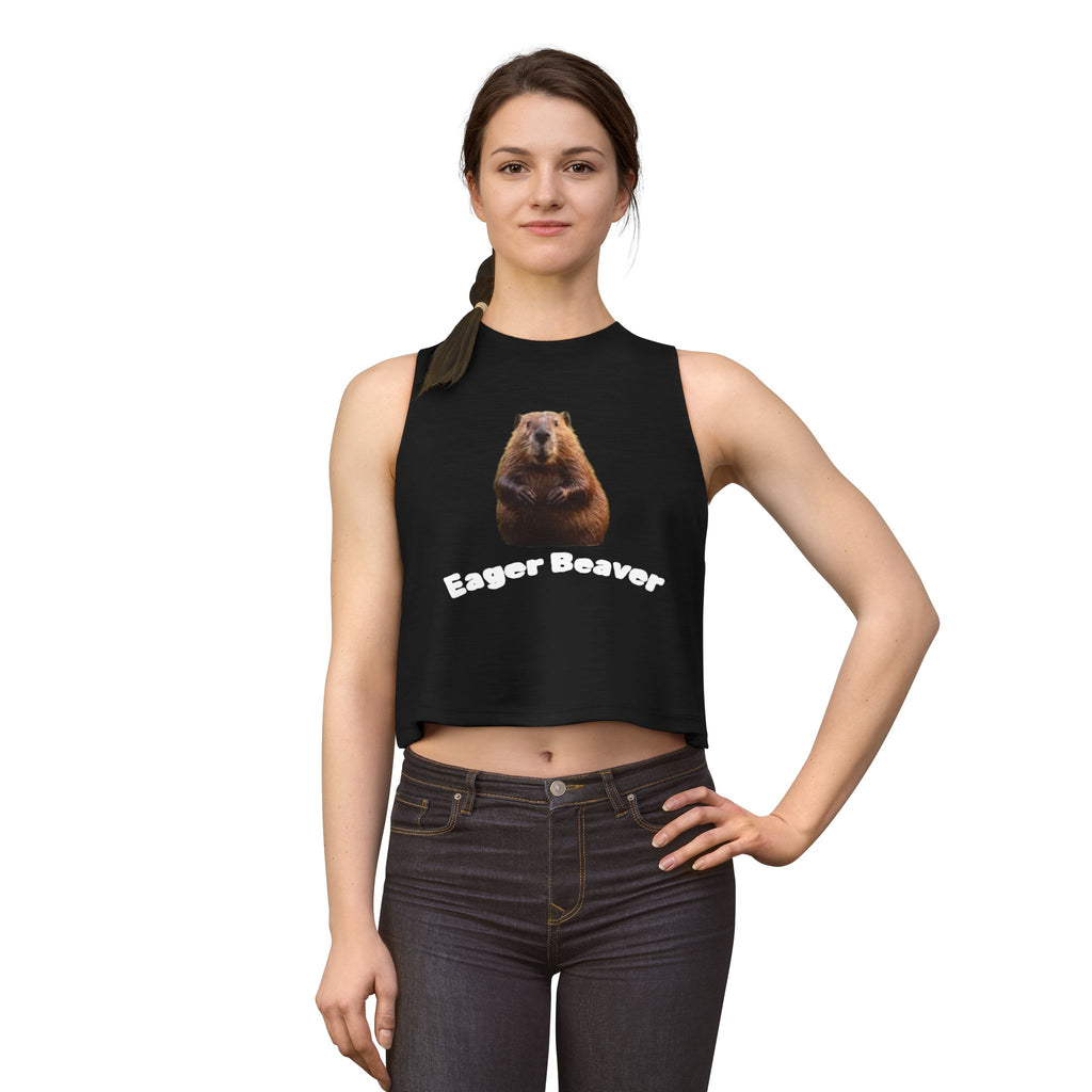 Beaver Graphic Crop Top — Cute Wildlife Photo Tank for Women