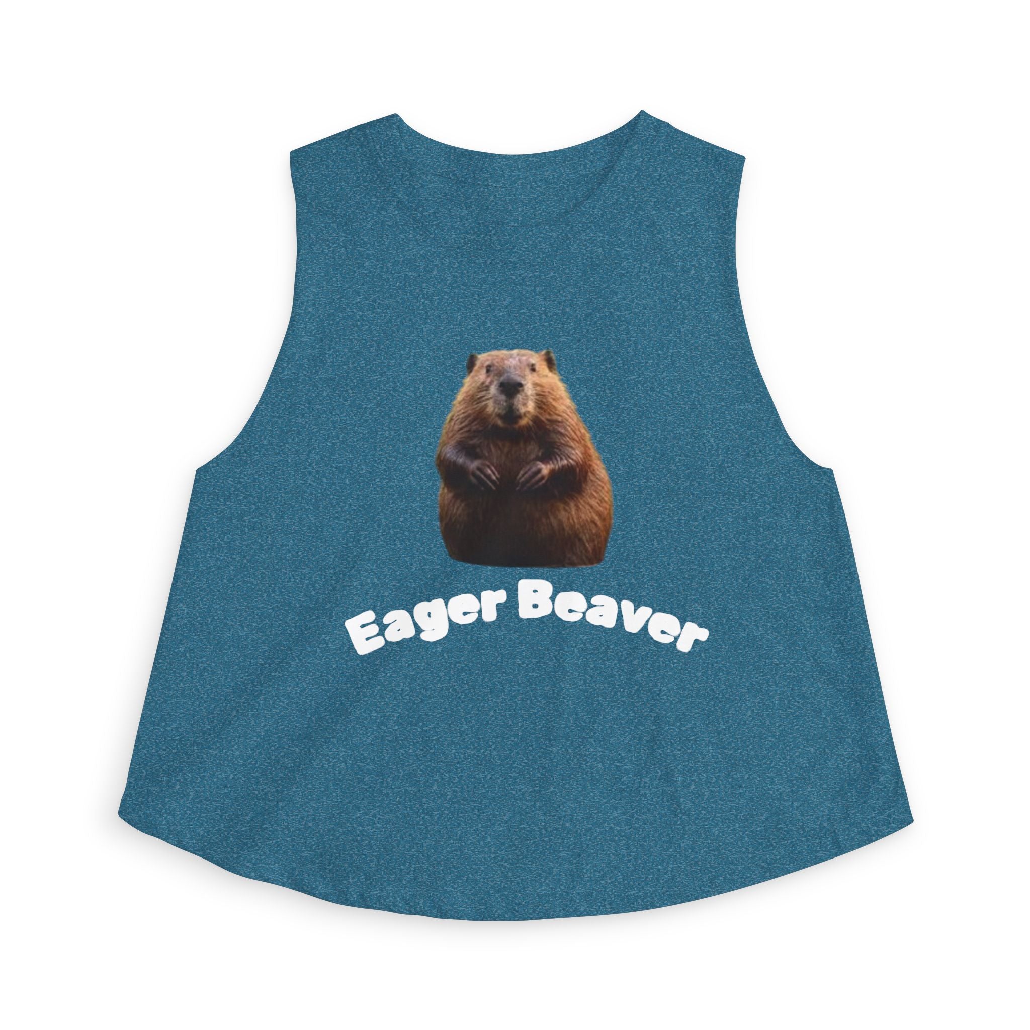 Beaver Graphic Crop Top — Cute Wildlife Photo Tank for Women
