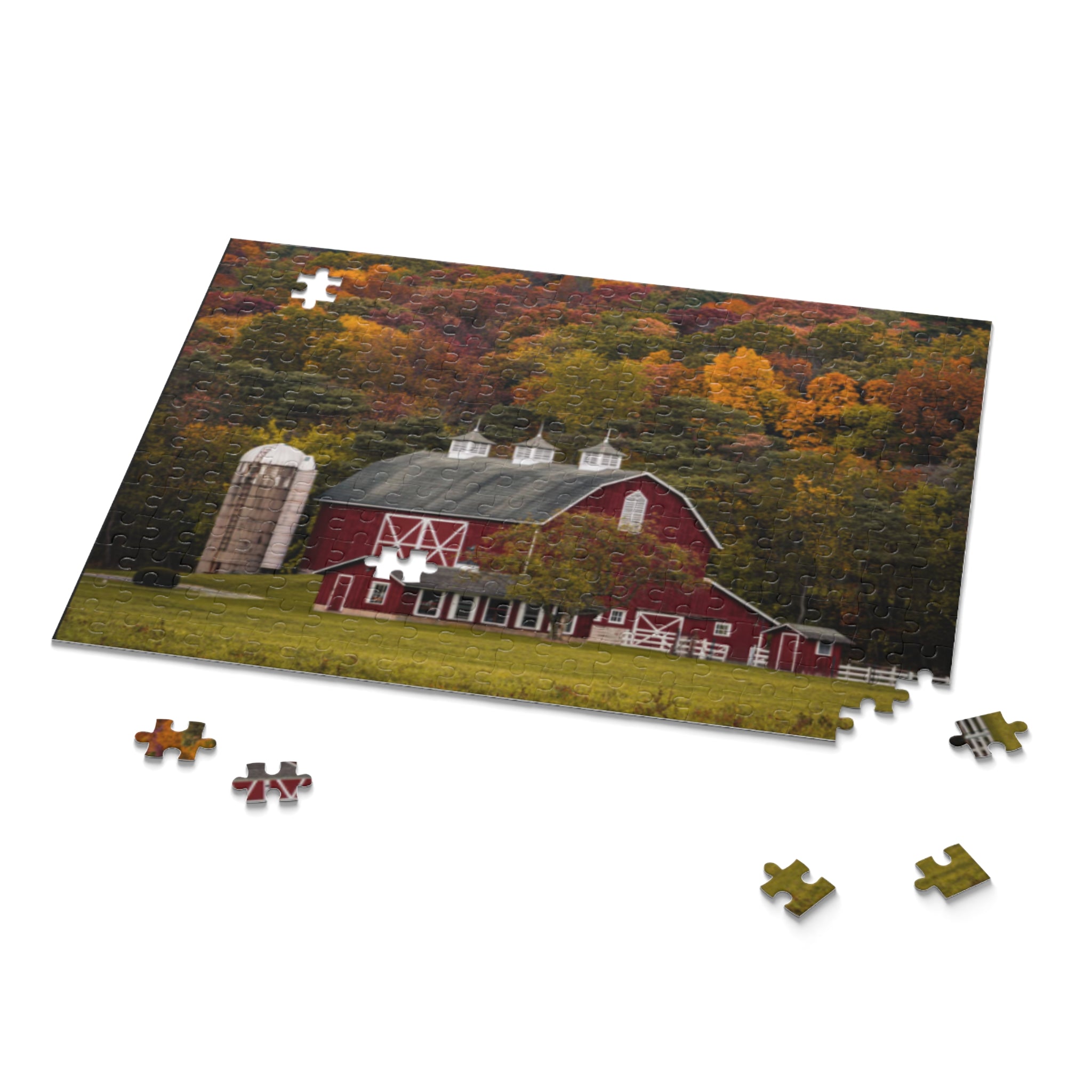 Red Barn Autumn Landscape Puzzle | Jigsaw Puzzle