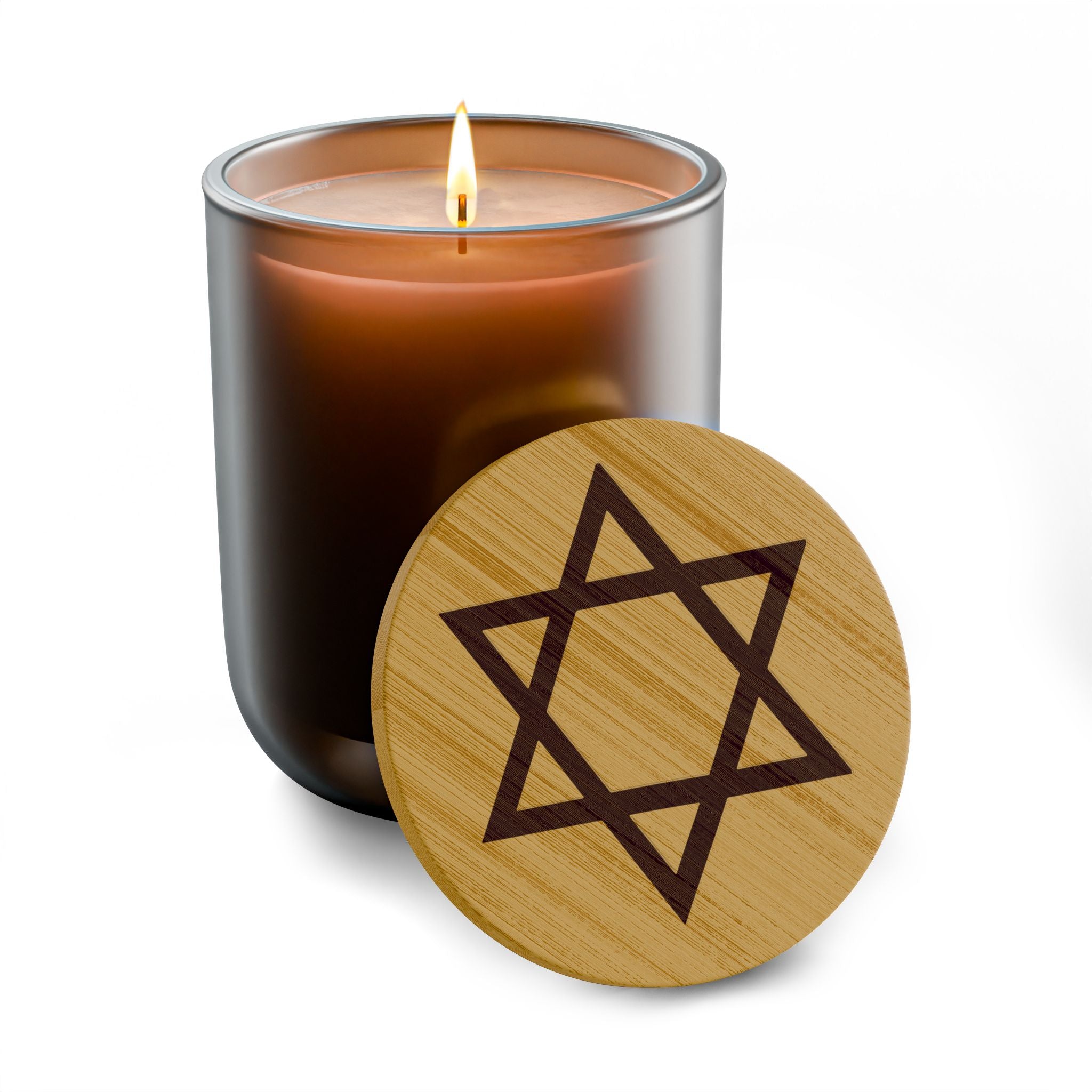 Star of David Candle 14oz Soy Candle | Engraved Bamboo Lid
