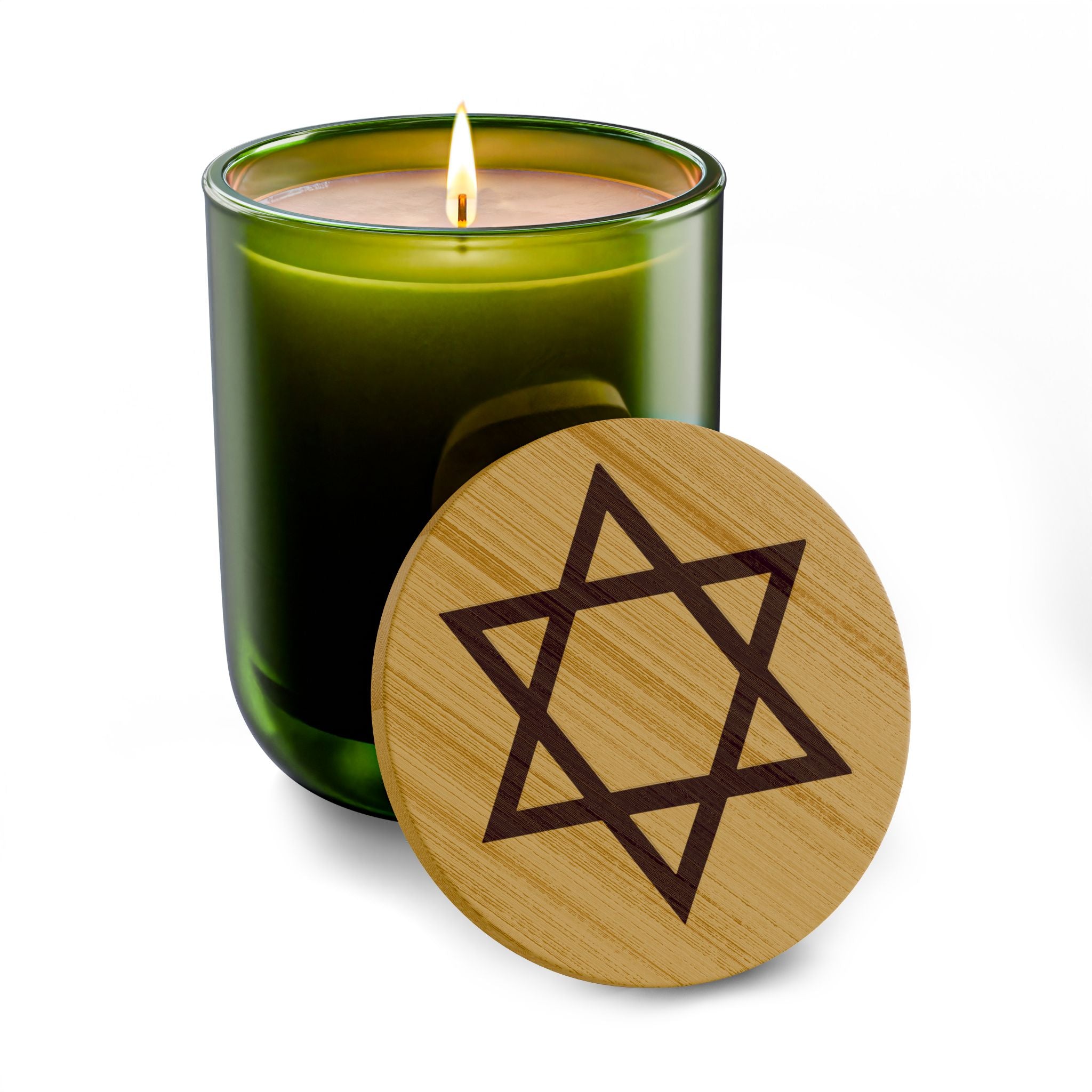 Star of David Candle 14oz Soy Candle | Engraved Bamboo Lid