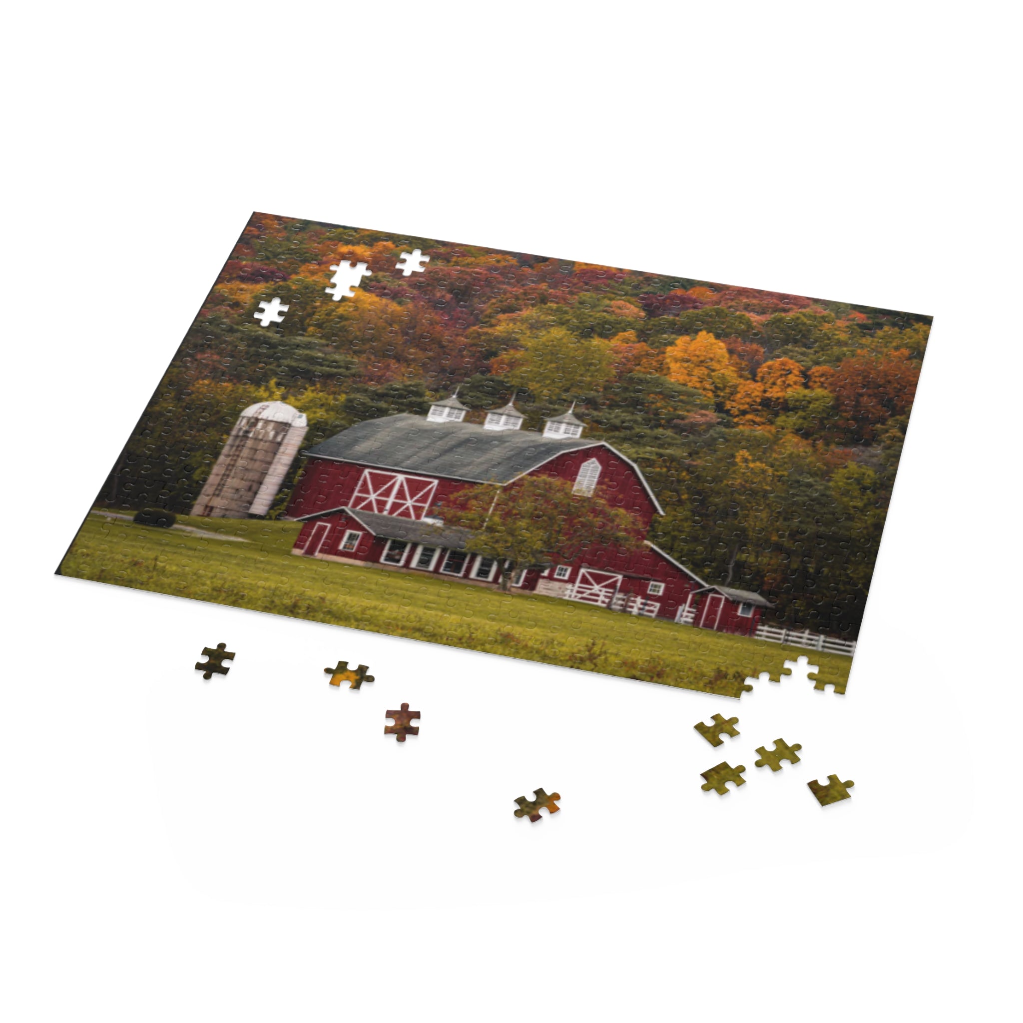 Red Barn Autumn Landscape Puzzle | Jigsaw Puzzle