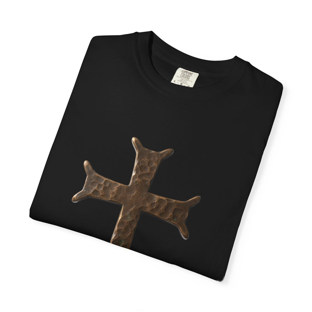 Distressed Iron Cross T-Shirt | Vintage Metal Cross Tee