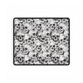 Skull and Flowers Desk Mat | Black White Floral Skull Mousepad