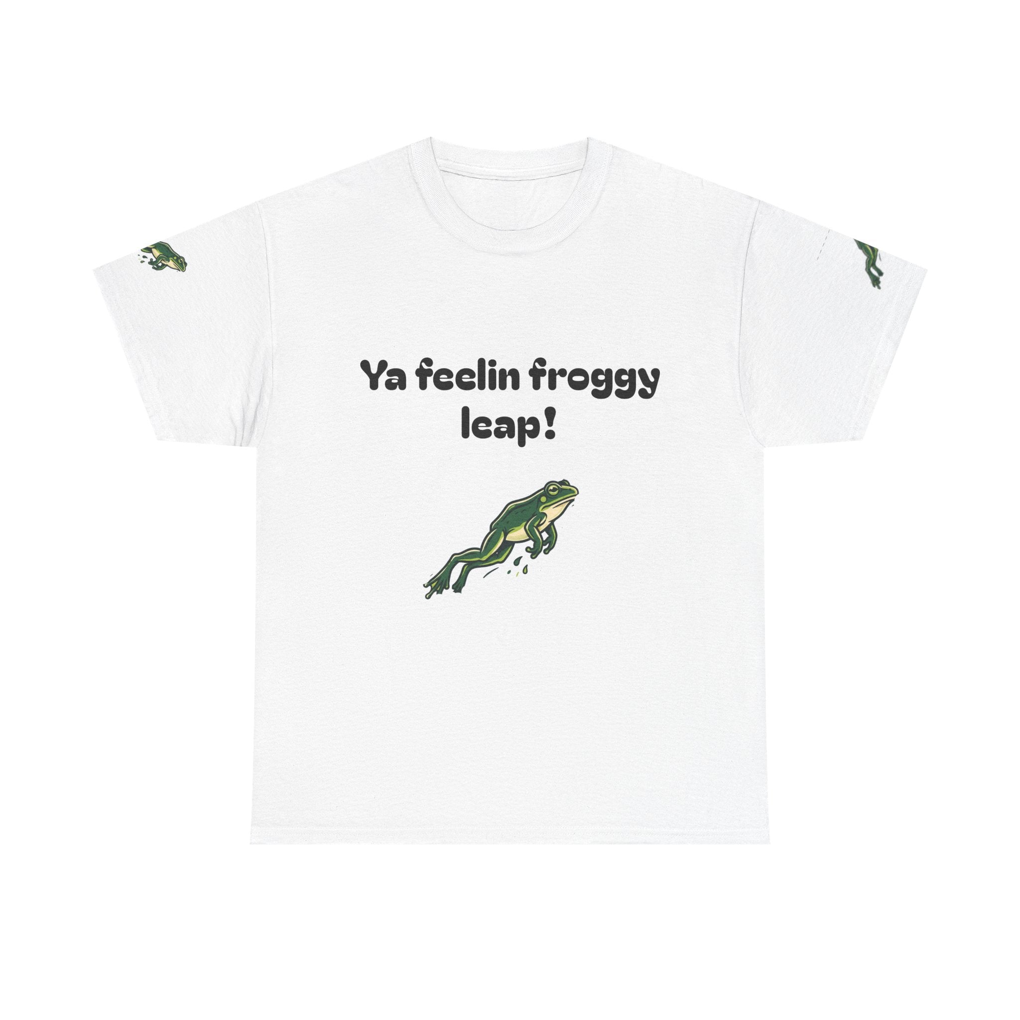 Feelin Froggy Then Leap tee | Frog Graphic Shirt, Funny Amphibian Saying