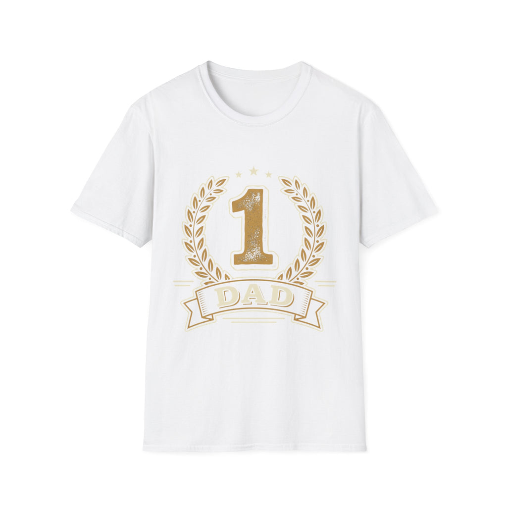 Gold Number 1 DAD T-Shirt | Fathers Day Tee, Champion Laurel Design