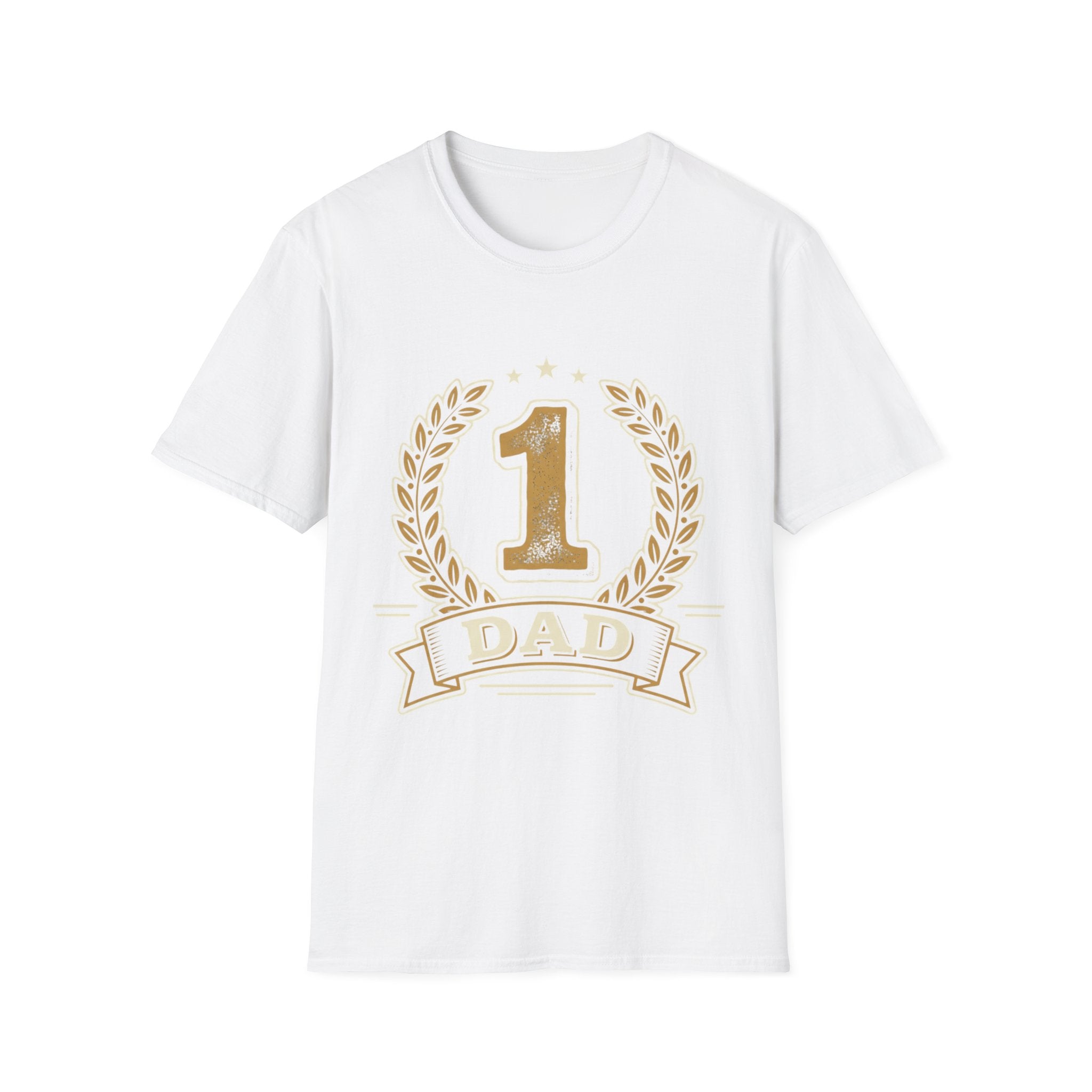 Gold Number 1 DAD T-Shirt | Fathers Day Tee, Champion Laurel Design