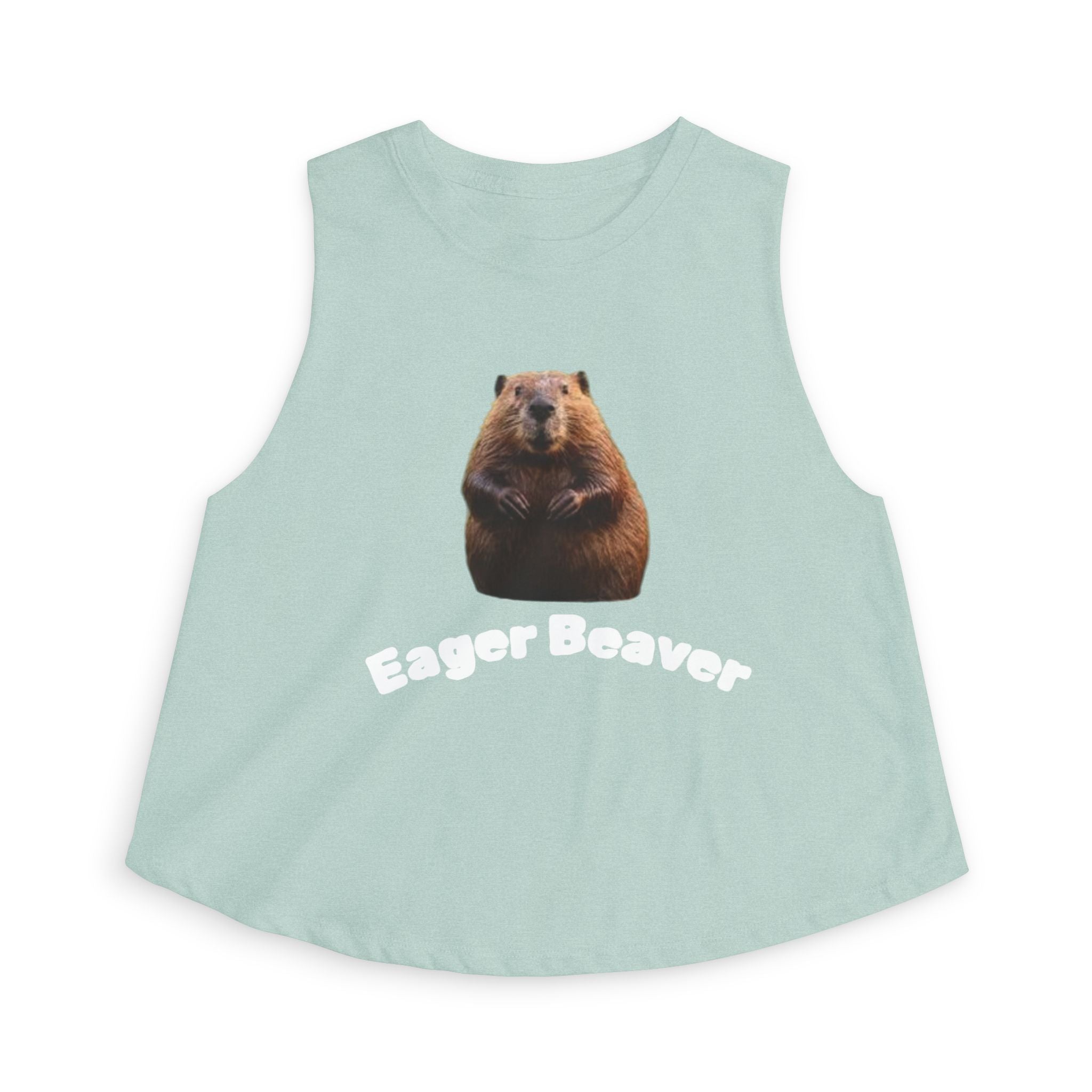 Beaver Graphic Crop Top — Cute Wildlife Photo Tank for Women