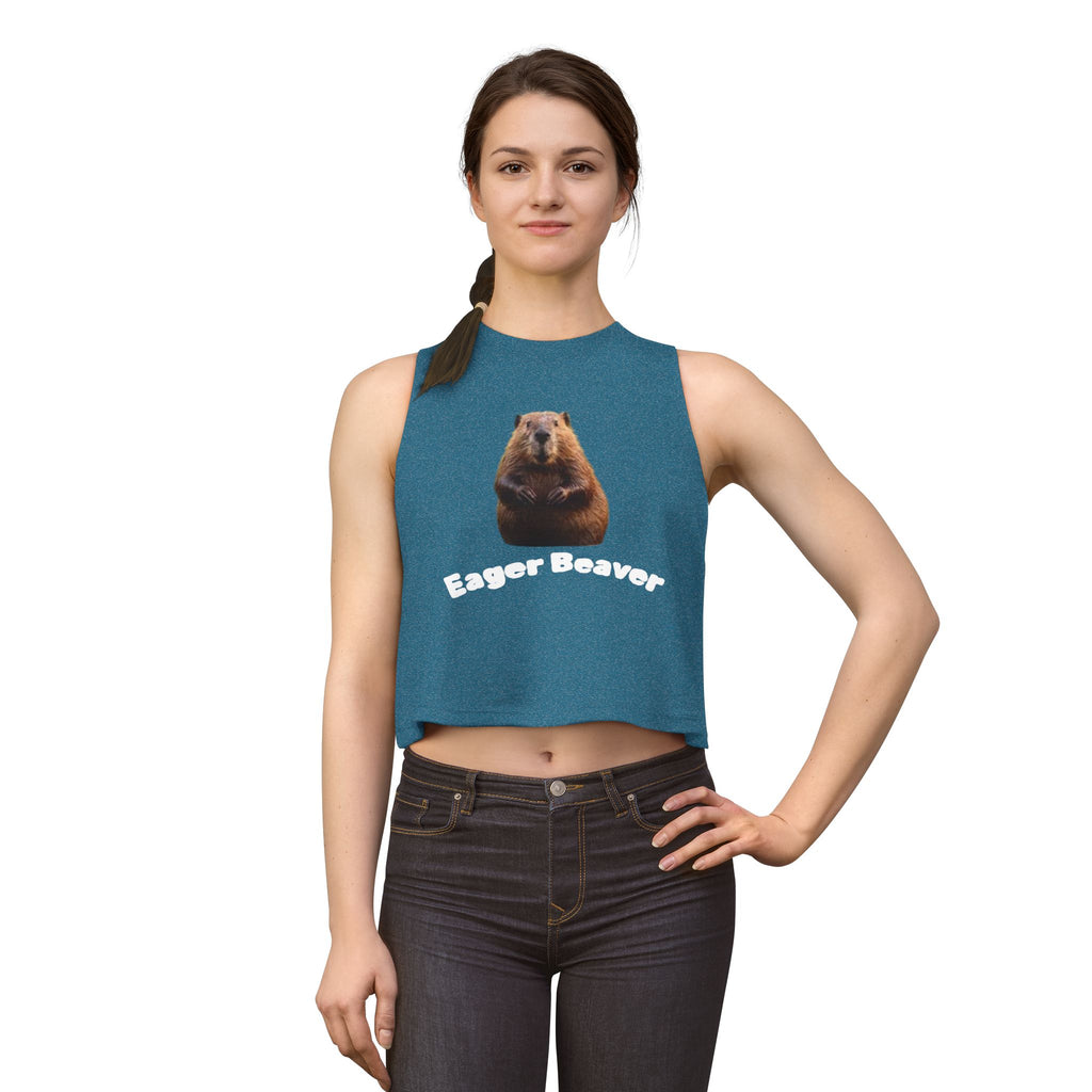 Beaver Graphic Crop Top — Cute Wildlife Photo Tank for Women